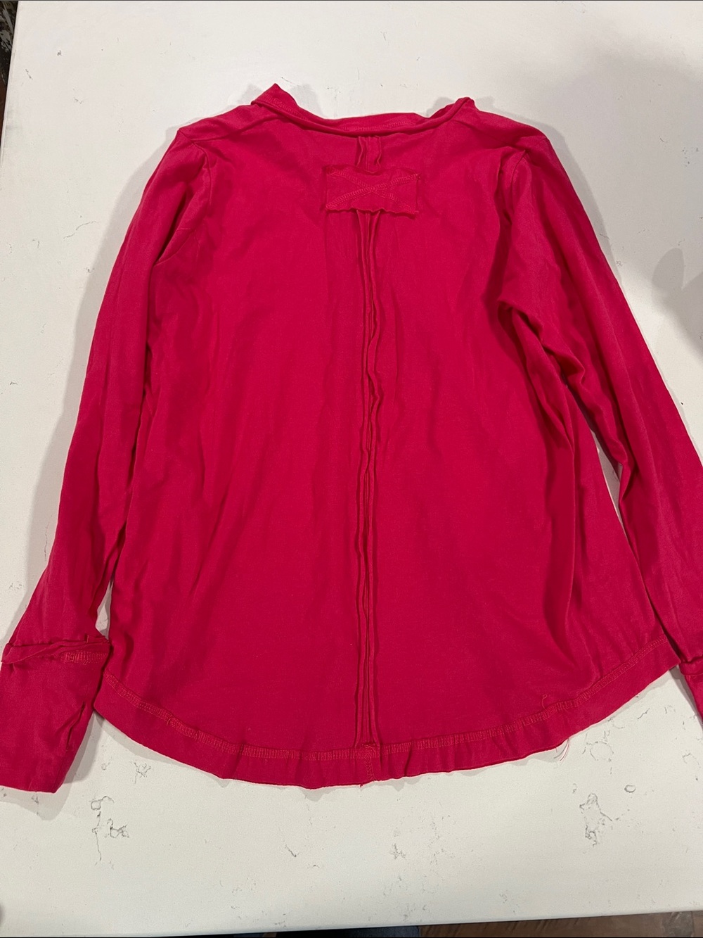 Zenana Outfitters Bright Fuchsia Long-Sleeve Henley Top - Picture 4 of 4
